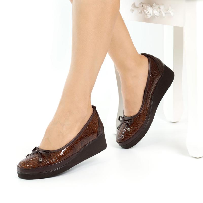 Pantofi dama din piele naturala Castilia maro